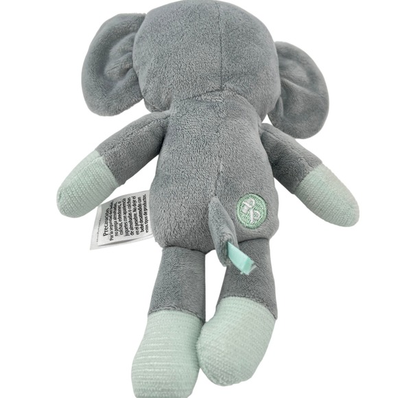 Fisher Price Plush Elephant Toy Gray Green Crinkle Ears Baby Soother - Picture 4 of 7